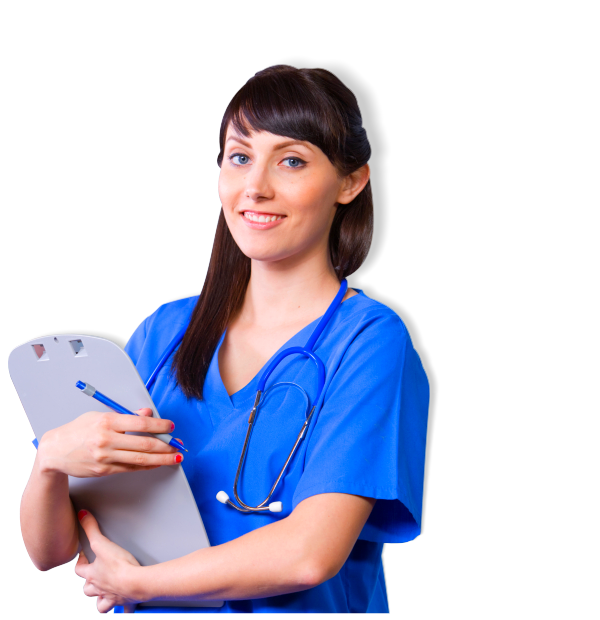 young nurse holding a medical record