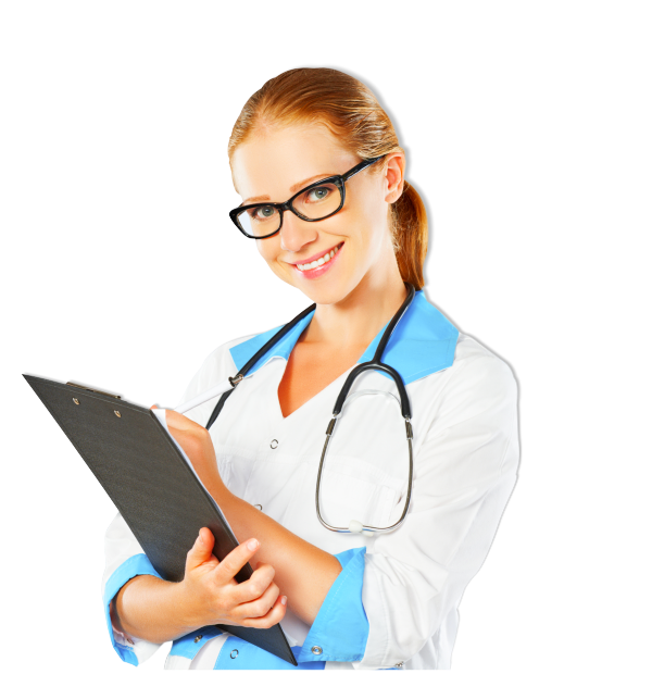 young nurse holding a medical record